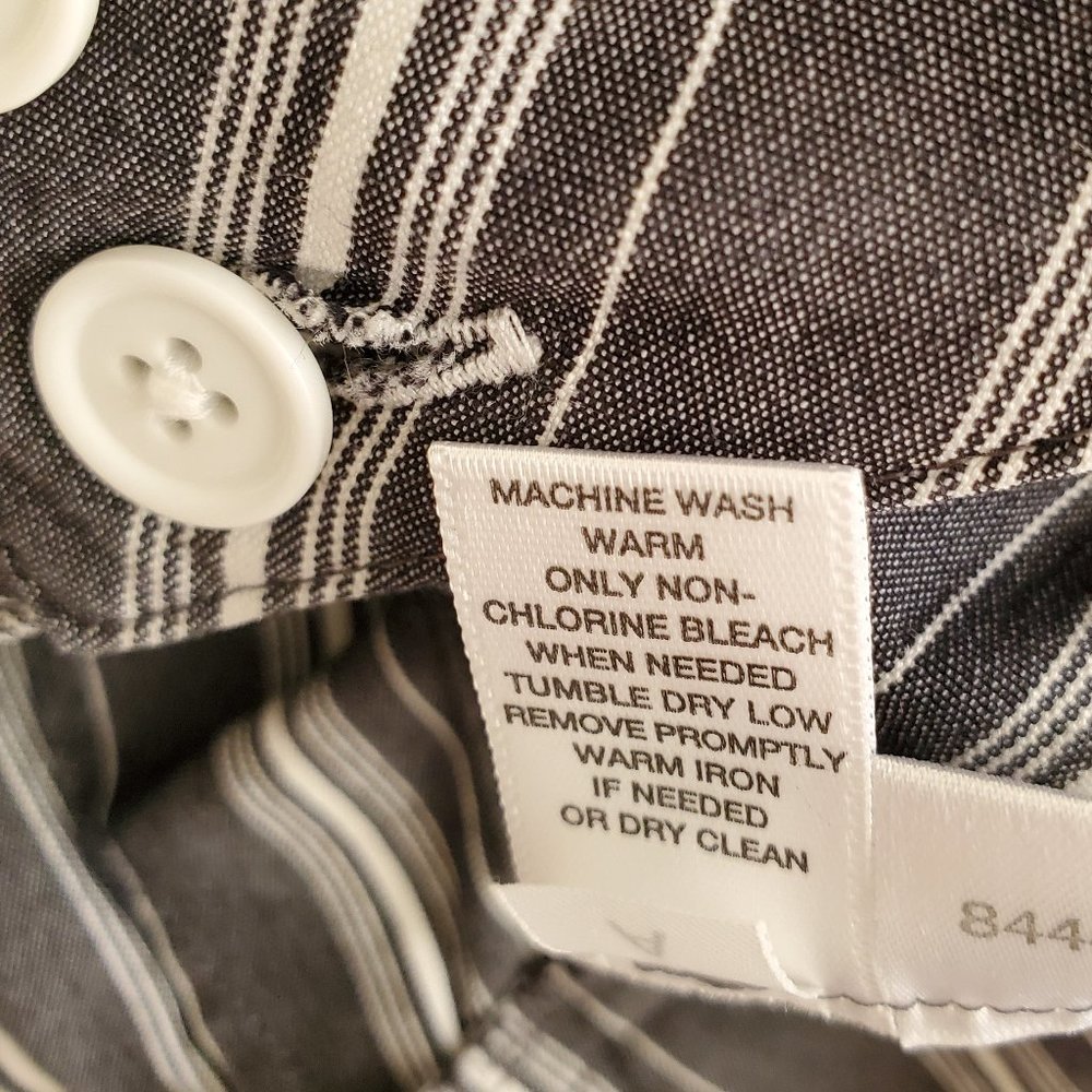 Ann Taylor Loft Striped Cuffed Crop Pants | Like New | 2P | Charcoal White - Picture 16 of 16